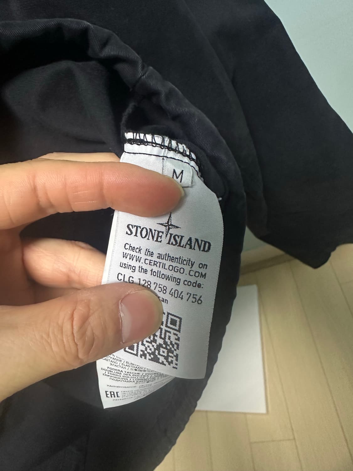 스톤아일랜드 와펜아노락오버셔츠 후드자켓 블랙 M 새상품급 상품이미지10