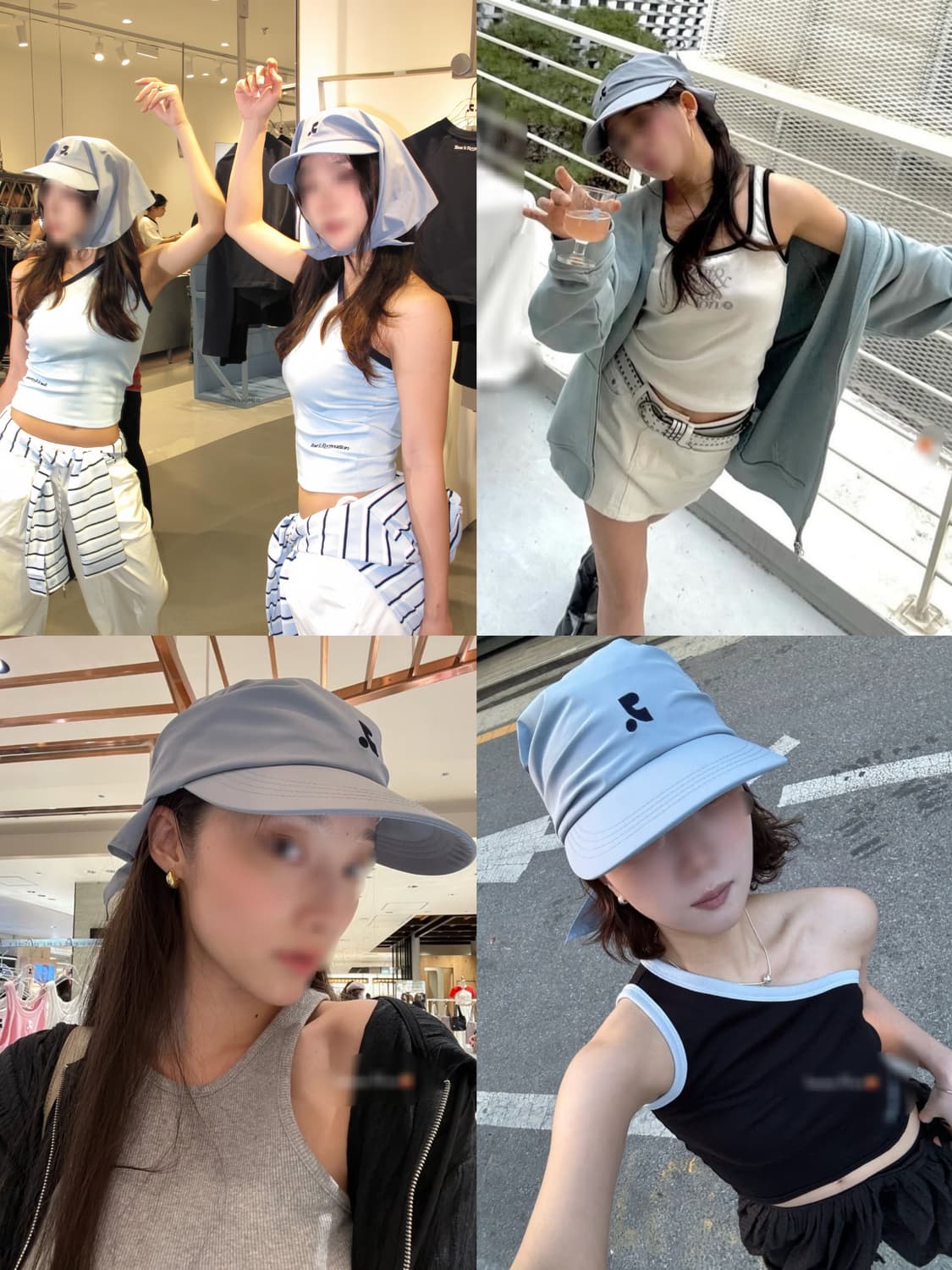 블루 귀요미 레스트앤레크레이션 스카프캡 볼캡 모자 상품이미지1