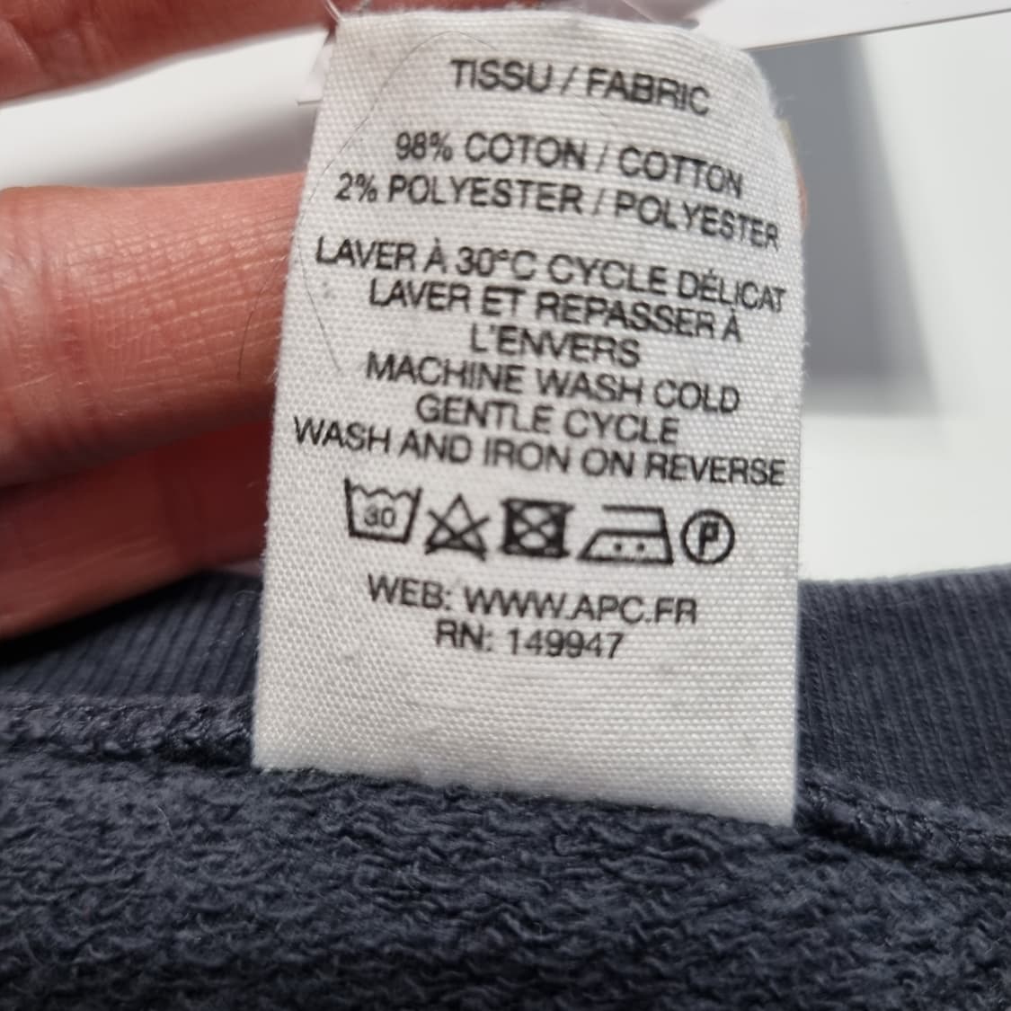 아페쎄 APC USA 헤비코튼 스웻셔츠 상품이미지6