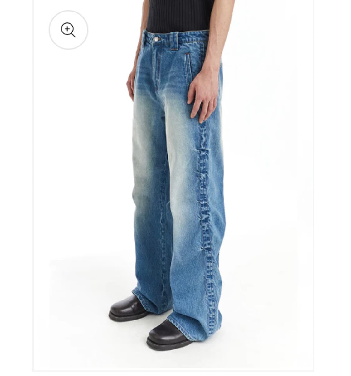 NEVERSEEZ Side Seam Pleated Washed Jeans 상품이미지2