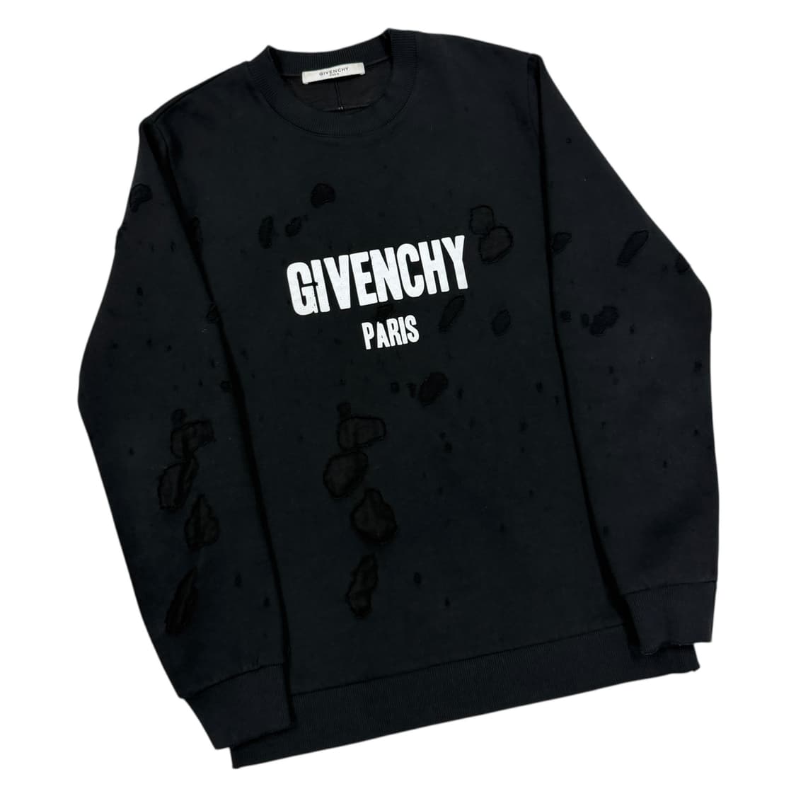 지방시 디스트레스드 로고 프린트 스웨트셔츠 맨투맨 블랙 S 상품이미지2