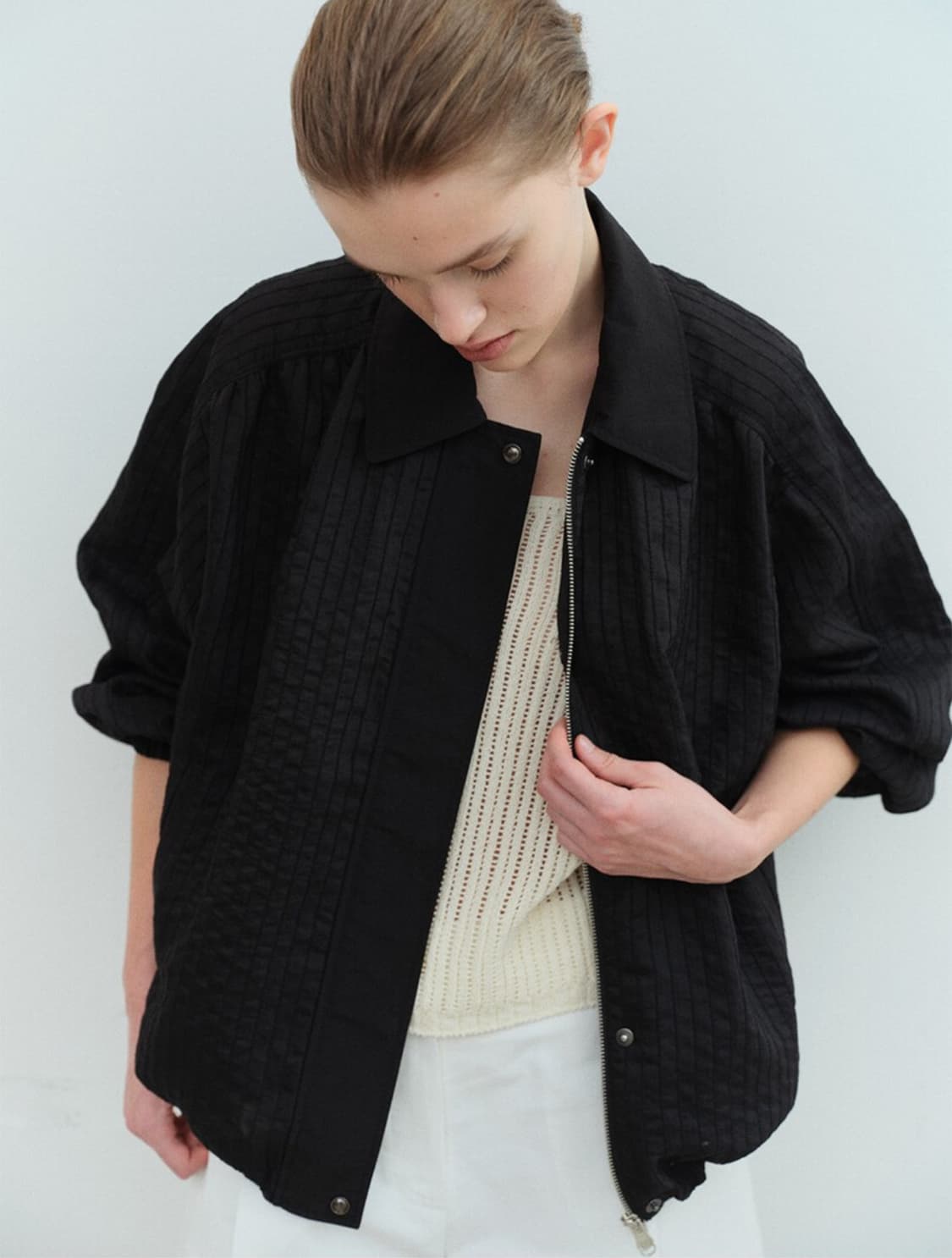 모한 [앨리스펑크 PICK] TVS STRIPE COLLAR BOMBER 상품이미지3