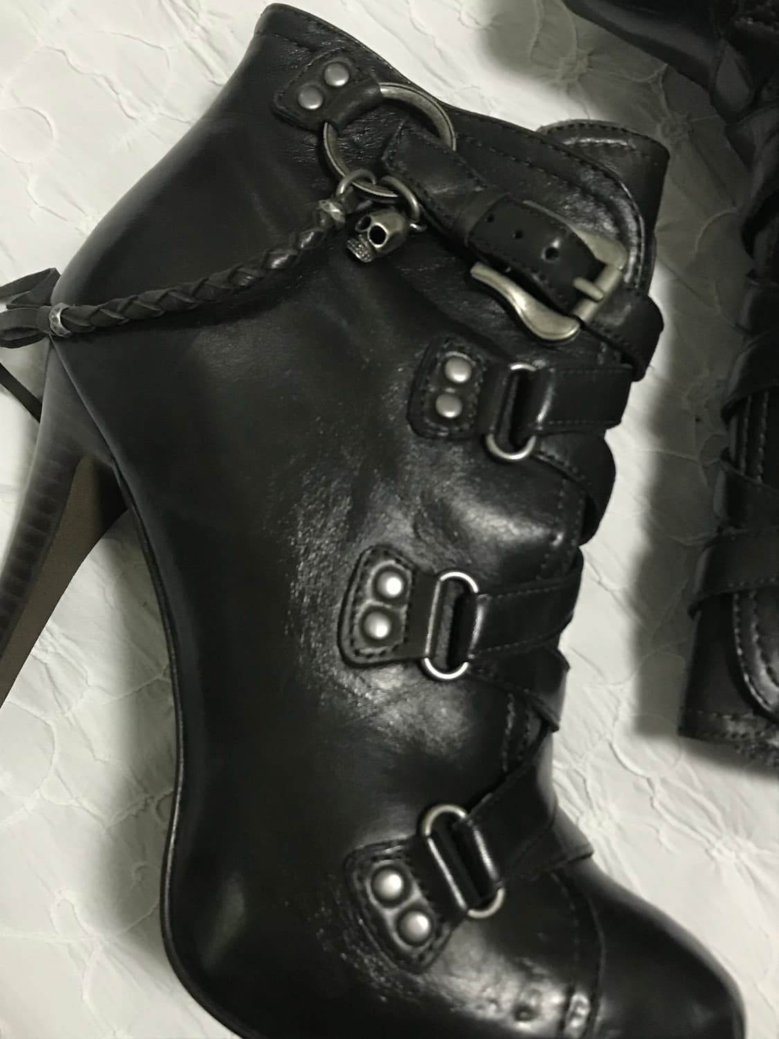 풀박•아쉬 ash 스컬 참 스트랩 레더 힐 37 상품이미지6