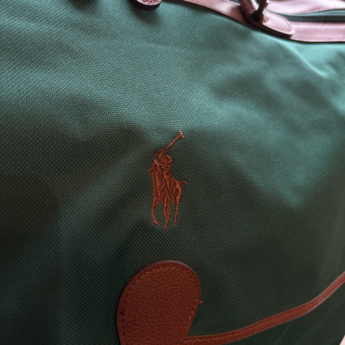 폴로 랄프로렌 90‘s 빈티지 포레스트그린 캔버스 빅사이즈 보스턴백 상품이미지4