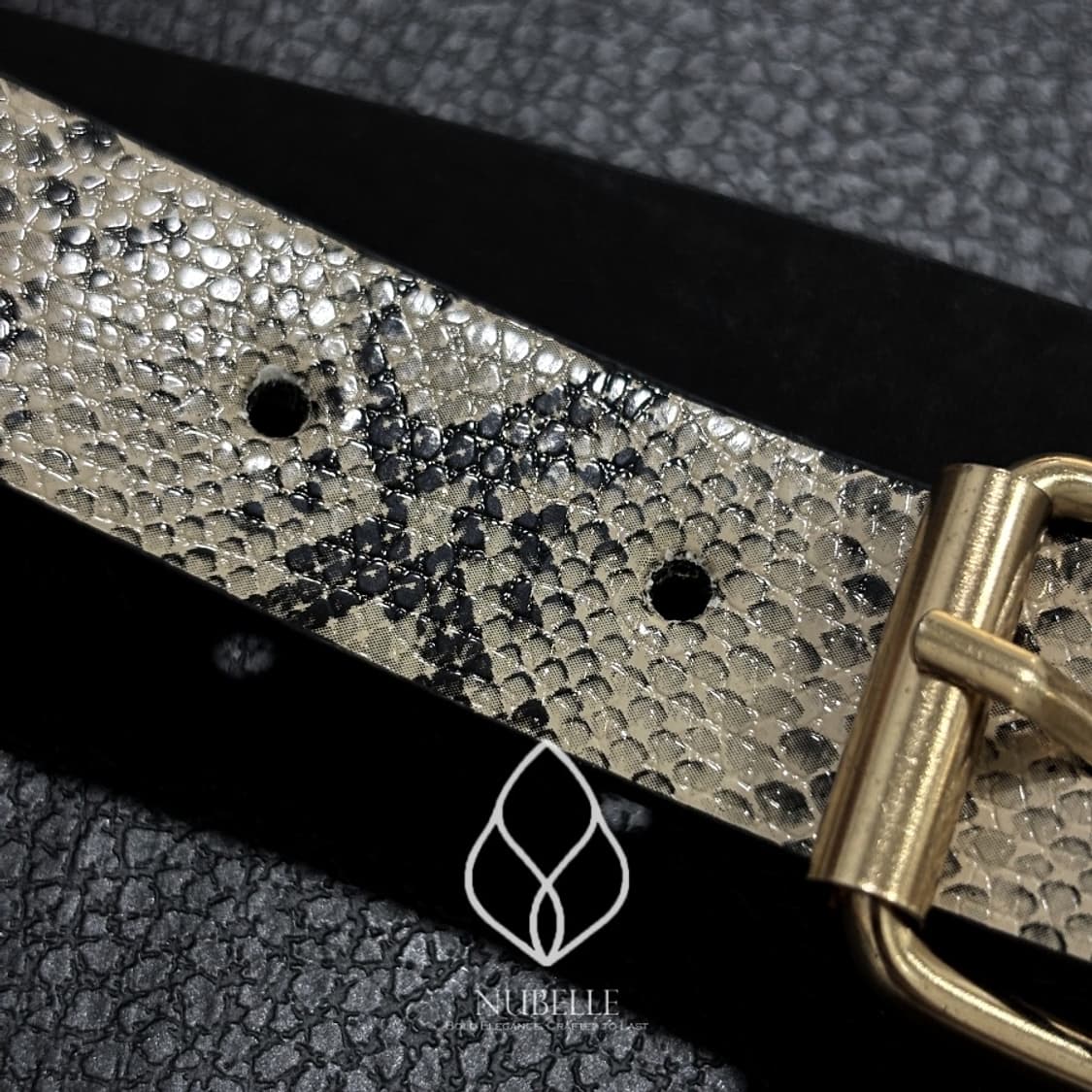 🌗 Snake printed belt / 파이톤 뱀피 프린팅 벨트 상품이미지6