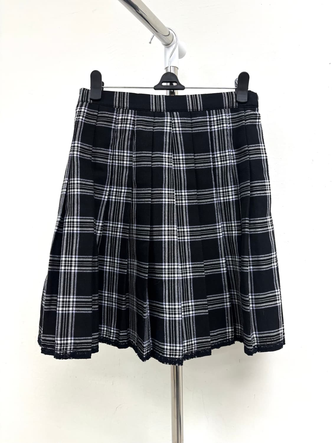 빈티지 블랙 체크 플리츠 스커트 상품이미지6