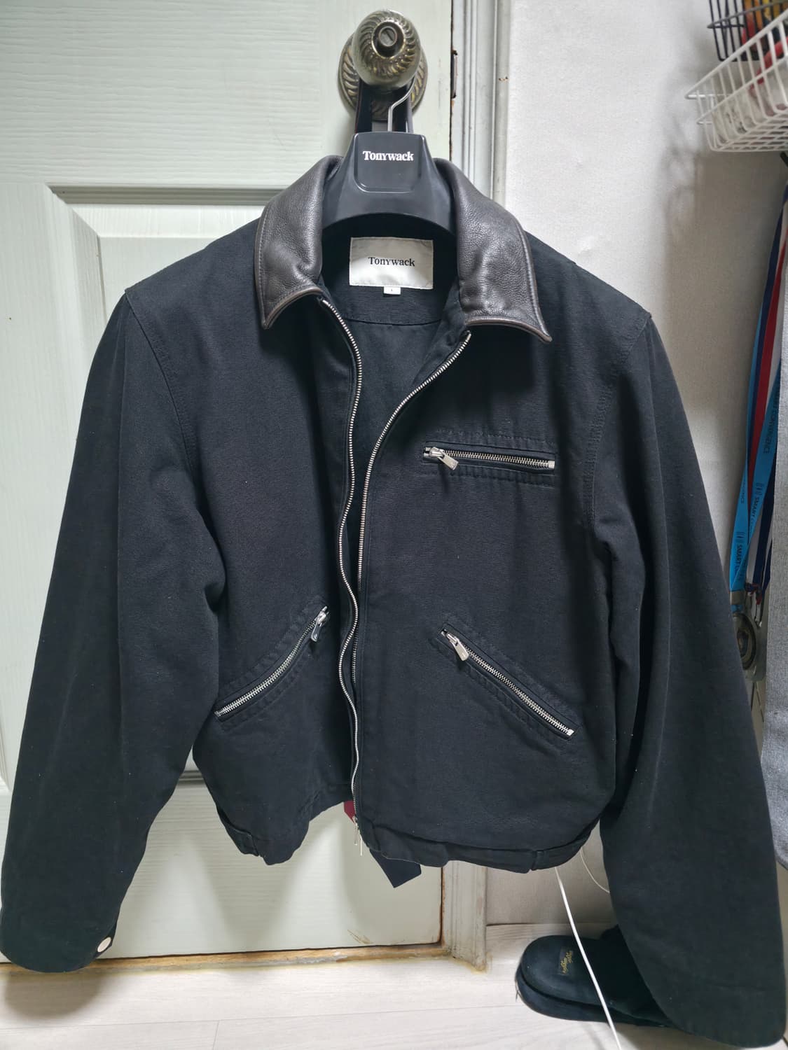 토니웩 Washed Leather Collar Work Jacket 상품이미지1