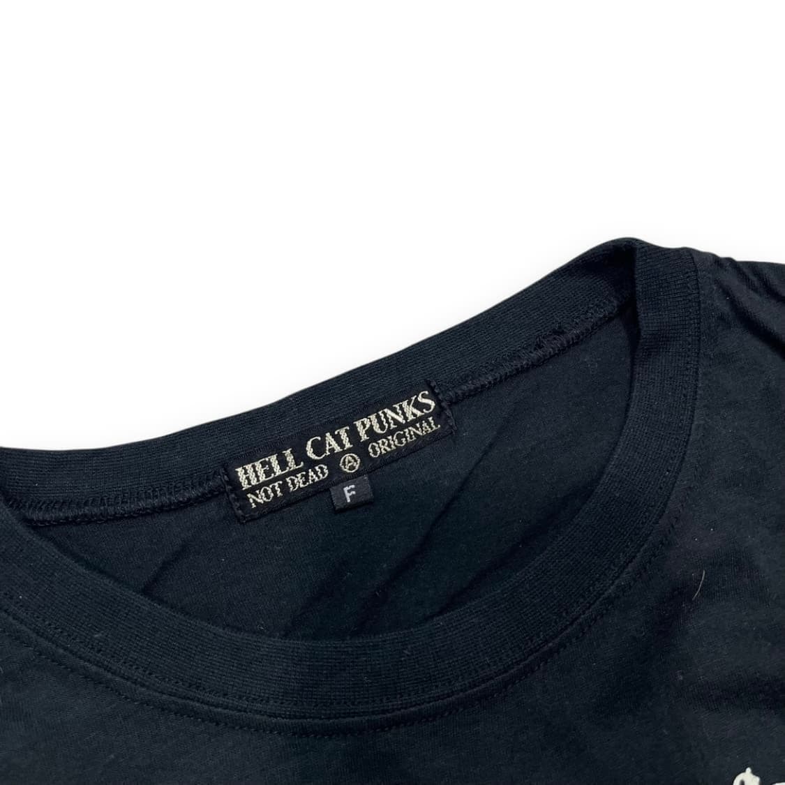 헬 캣 펑크 밴드 스컬 카툰 아트 패치 빈티지 반팔 티셔츠 상품이미지4