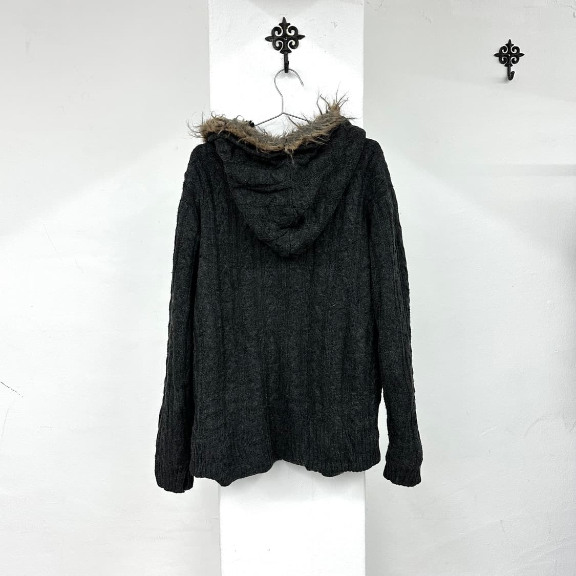 Grey fur hood jacket 상품이미지5