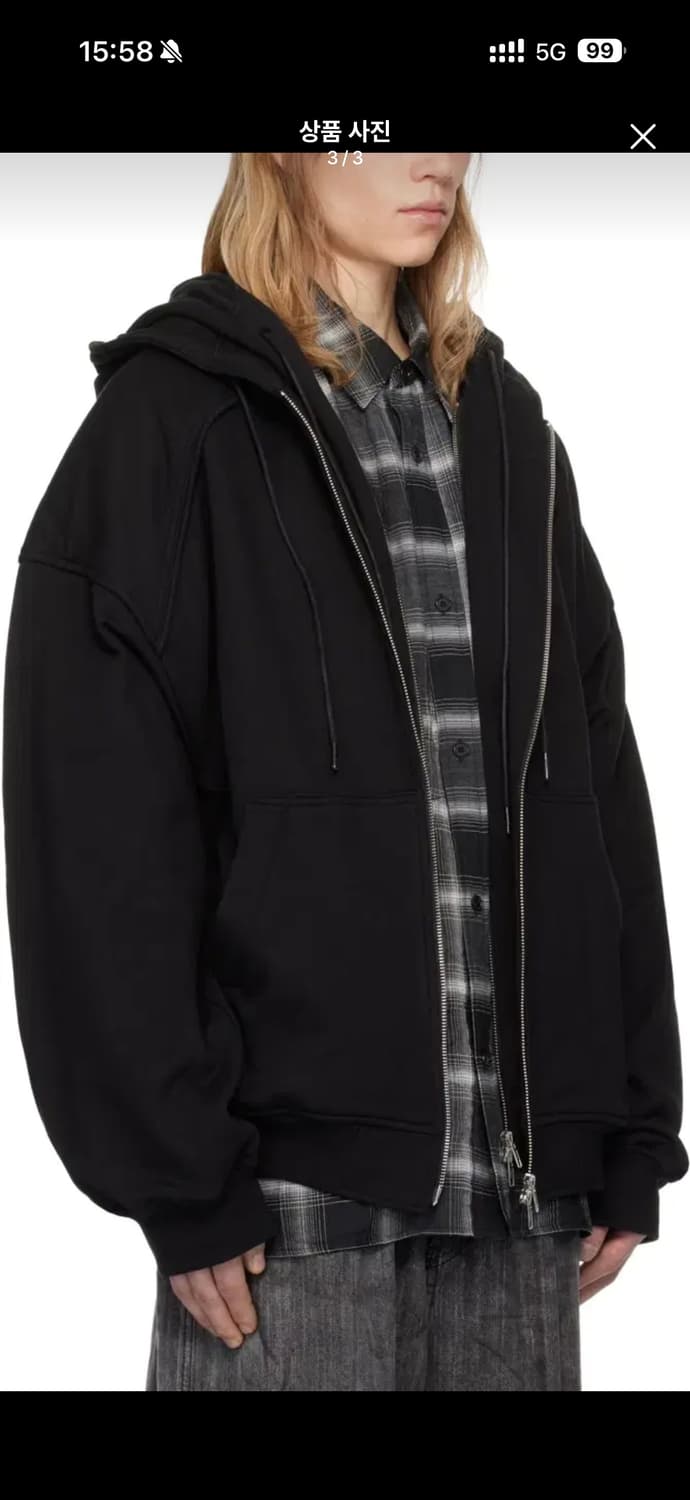 [L] 준지 25FW 더블레이어드 후드집업 상품이미지1