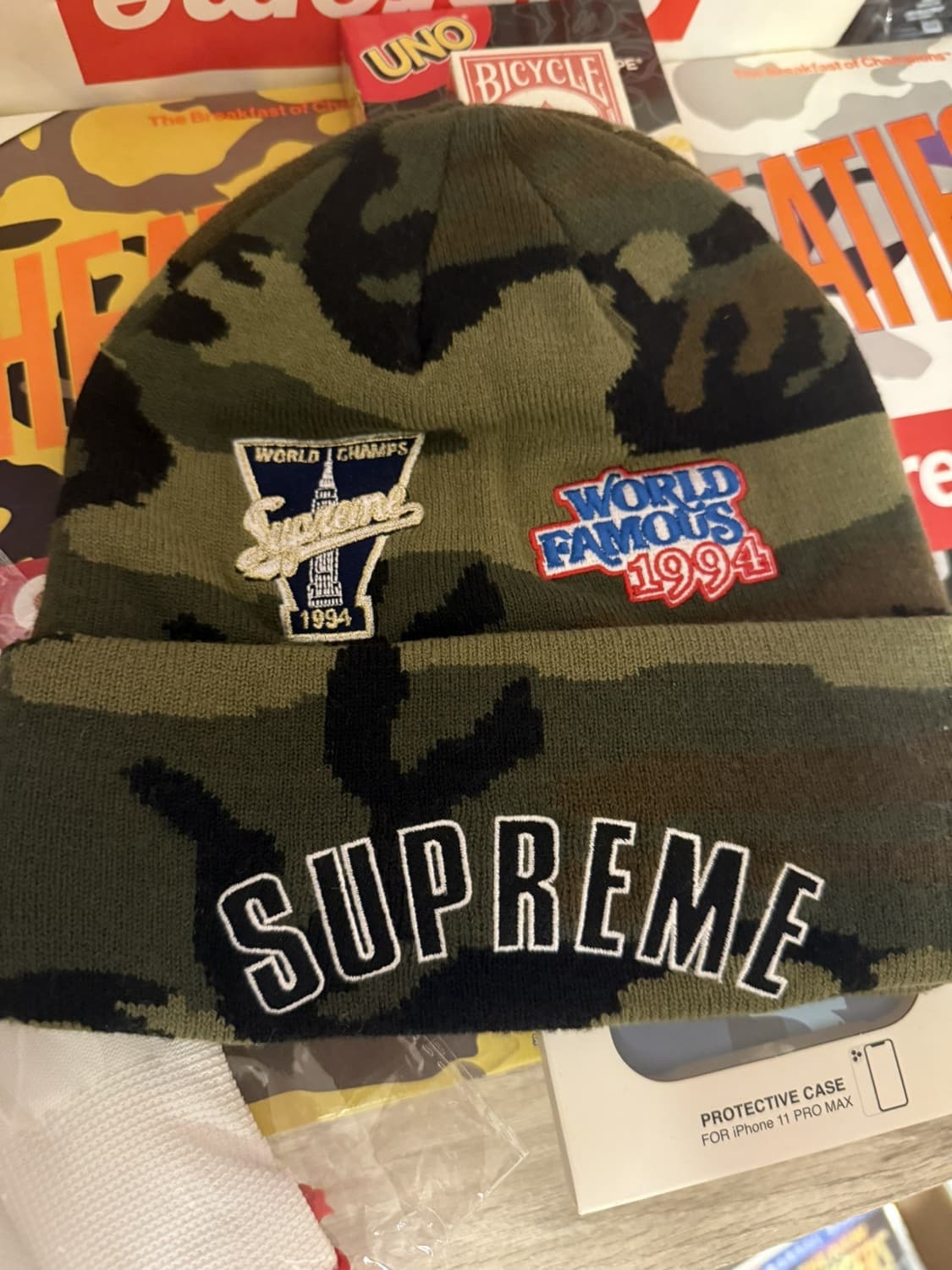 슈프림 뉴에라 월드시리즈 멀티 패치 비니 카모 상품이미지2