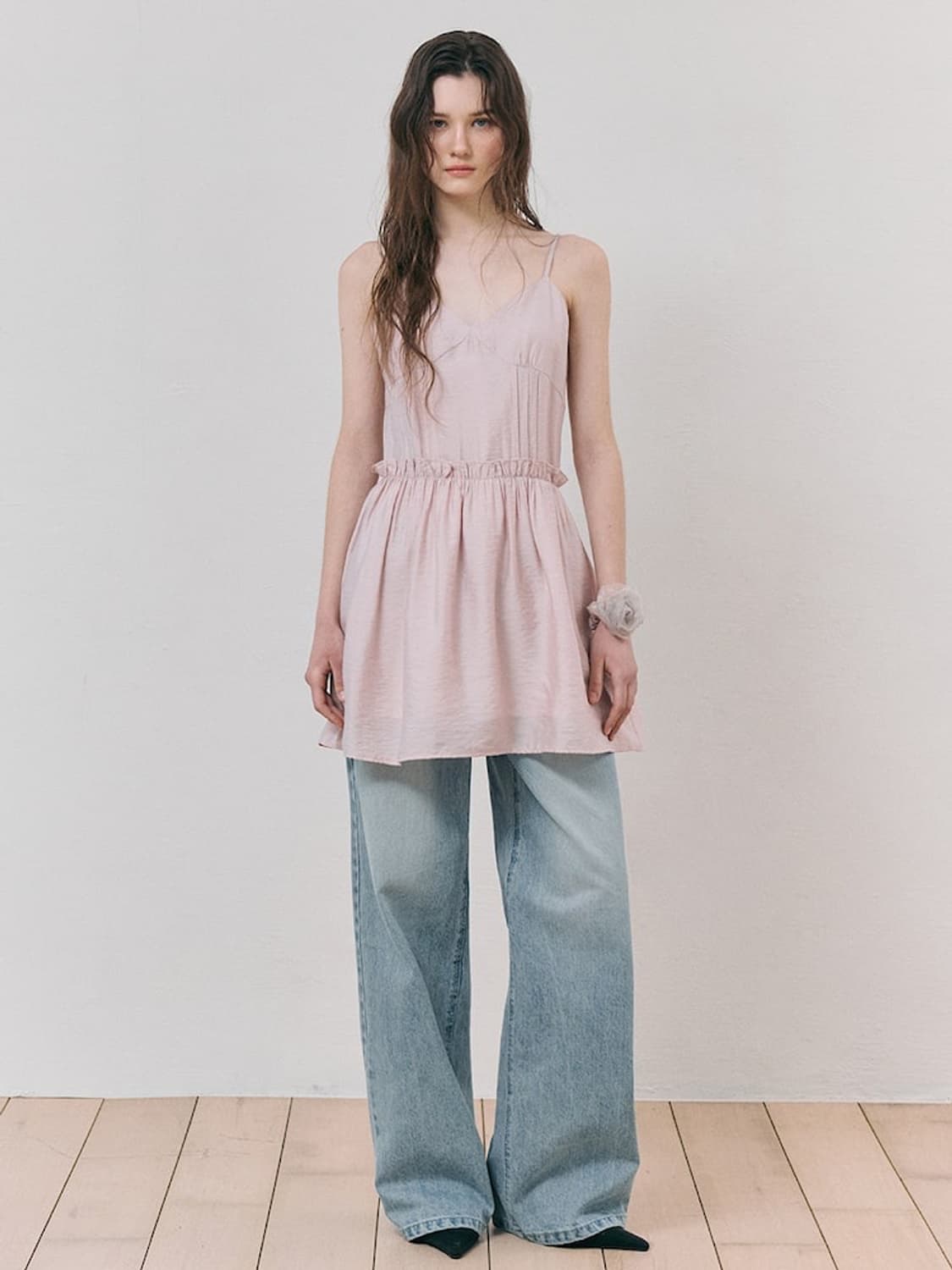 에트몽 슬립 크링클 프릴 미니드레스 상품이미지3