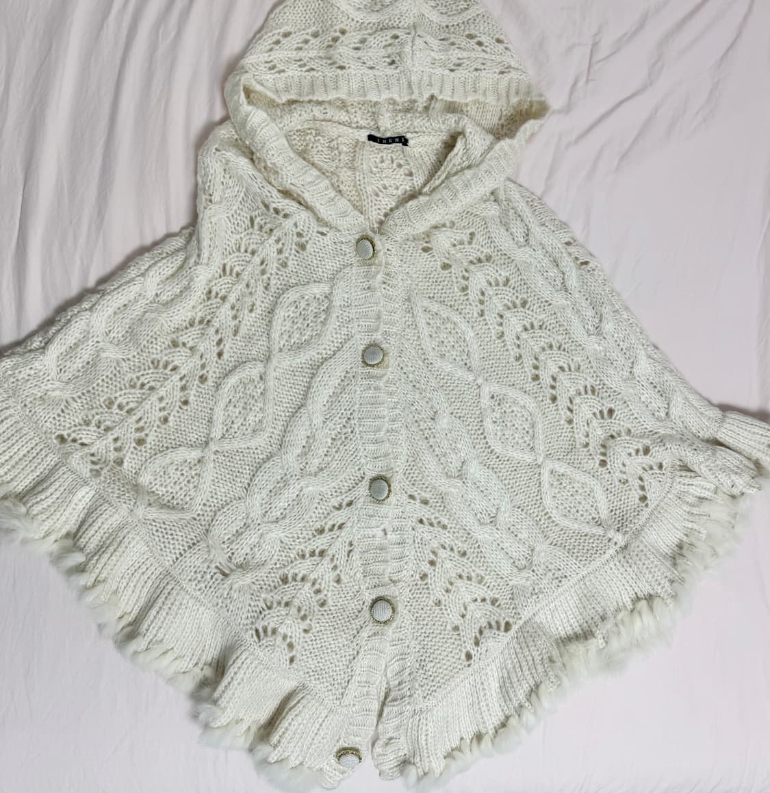 빈티지) 잉그니 사와코깔 니트 케이프 달천깔 히메갸루 아이보리 stc 상품이미지1