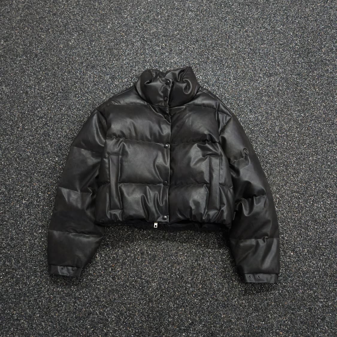 라퍼지스토어 다크 브라운 버피우레더 크롭 점퍼 (85) 상품이미지1