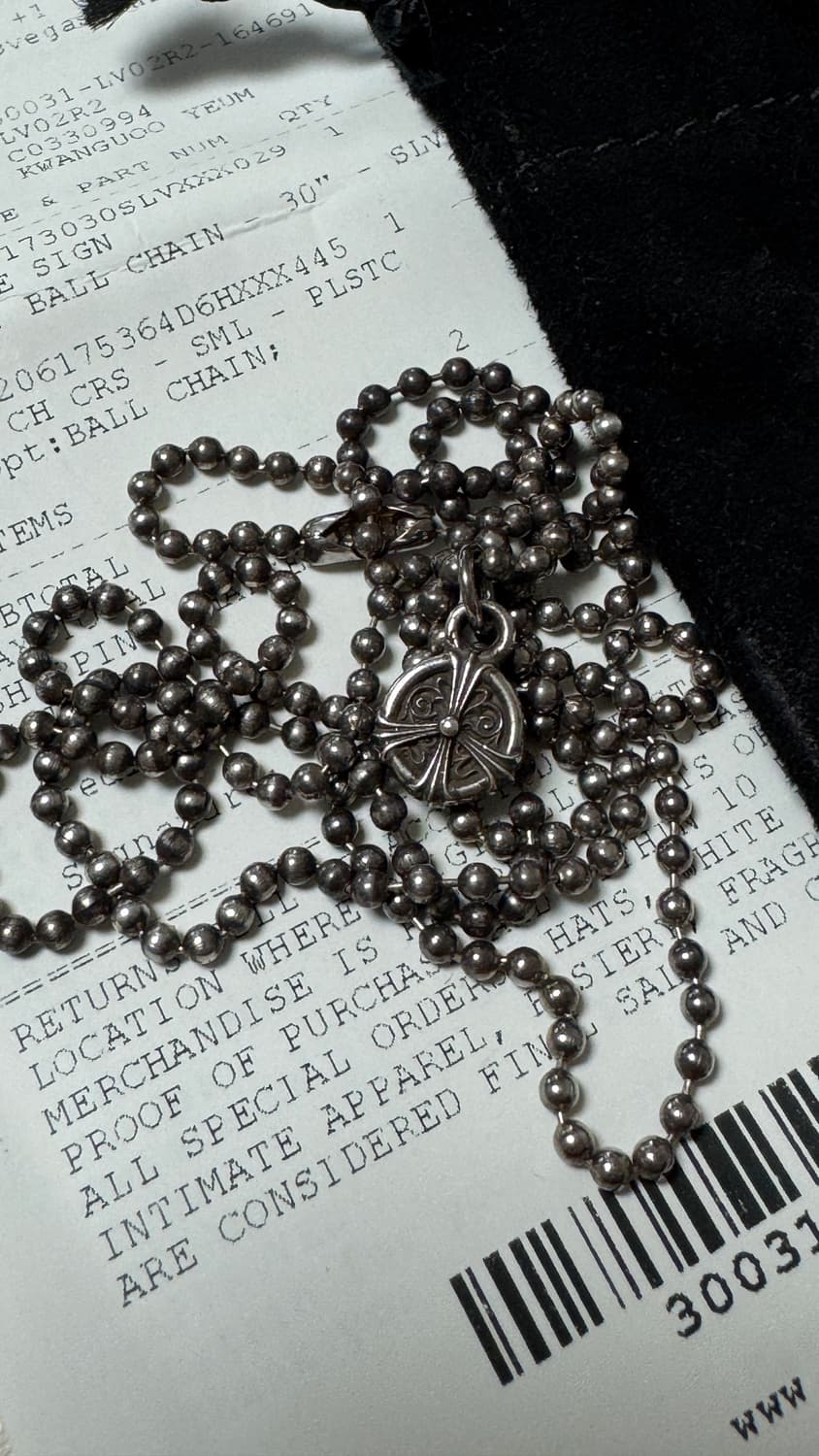 새제품 크롬하츠 정품 피스사인 참 + 볼목걸이 같이 판매합니다. 상품이미지2