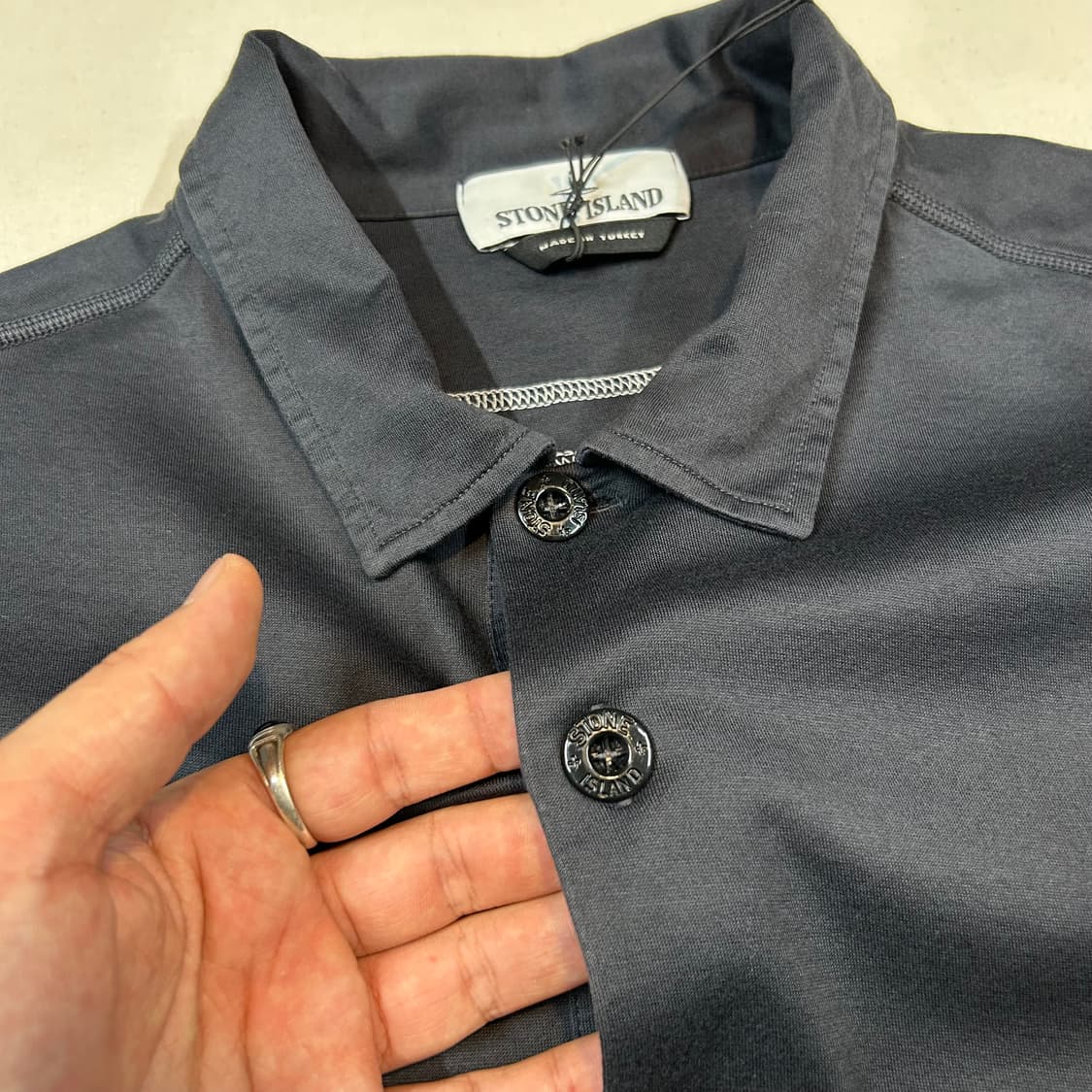 3XL) 스톤아일랜드 패치 로고 롱슬리브 카라티셔츠 상품이미지5