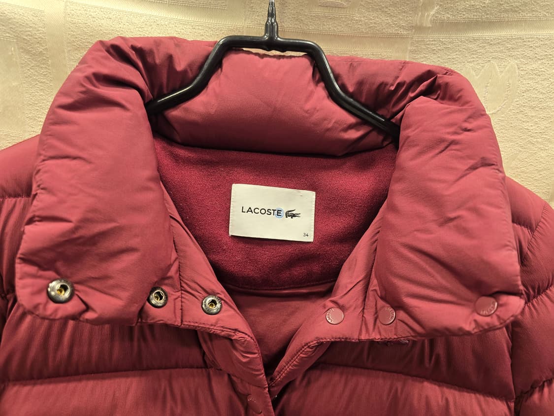 라코스테 여성 다운패딩 점퍼  버건디 S 상품이미지3