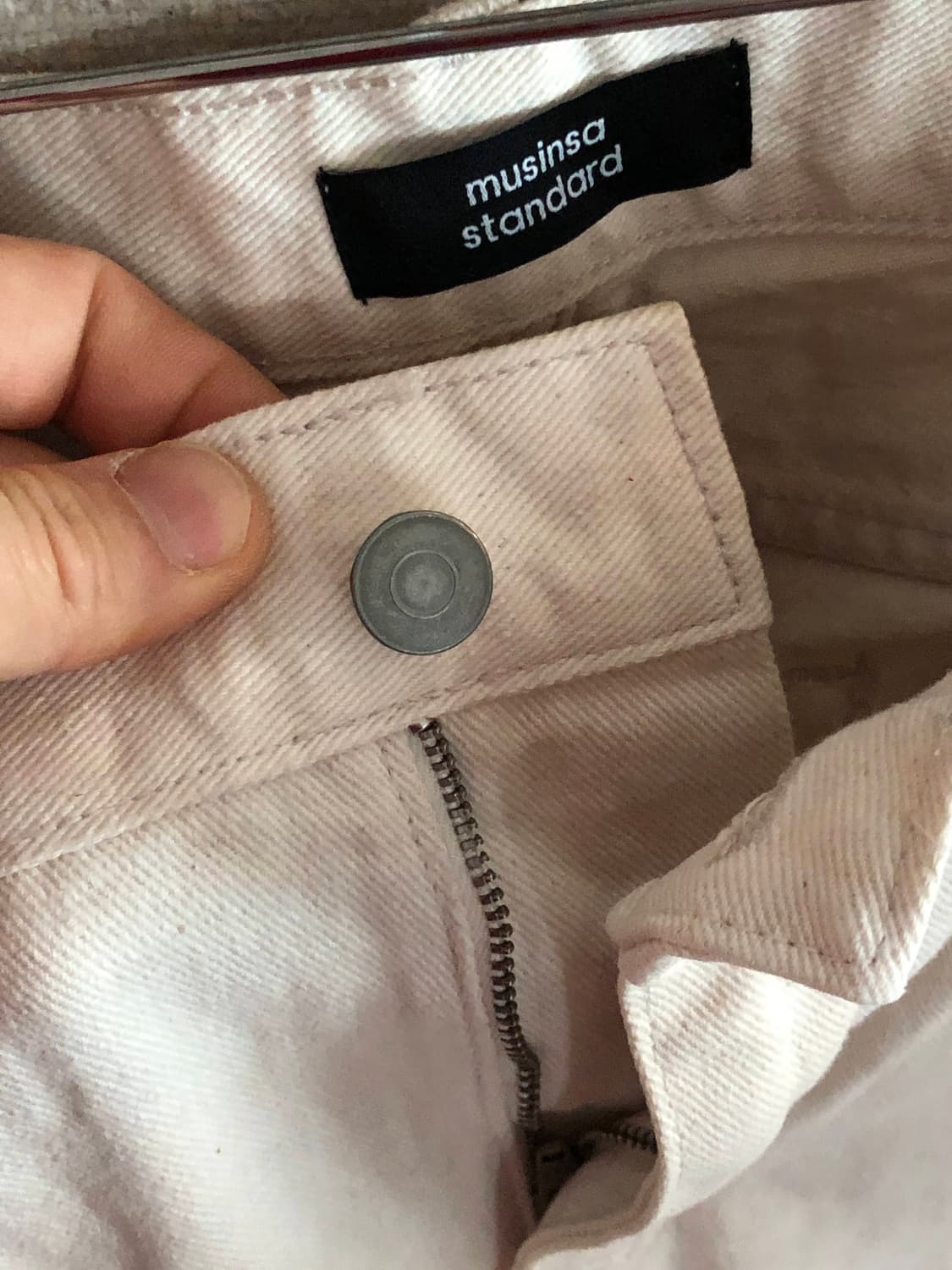 무신사 스탠다드 크림진 베이지 세미 와이드 데님 34 상품이미지3