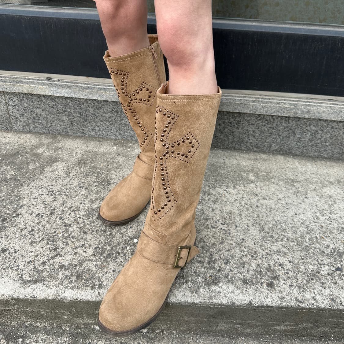 00s 크로스 인조 스웨이드 라이딩 부츠 상품이미지8