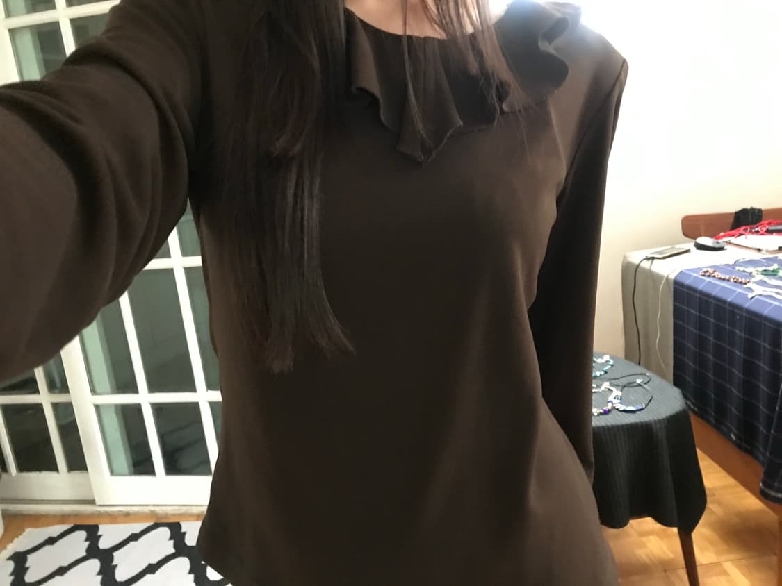 vintage brown frill top 상품이미지1