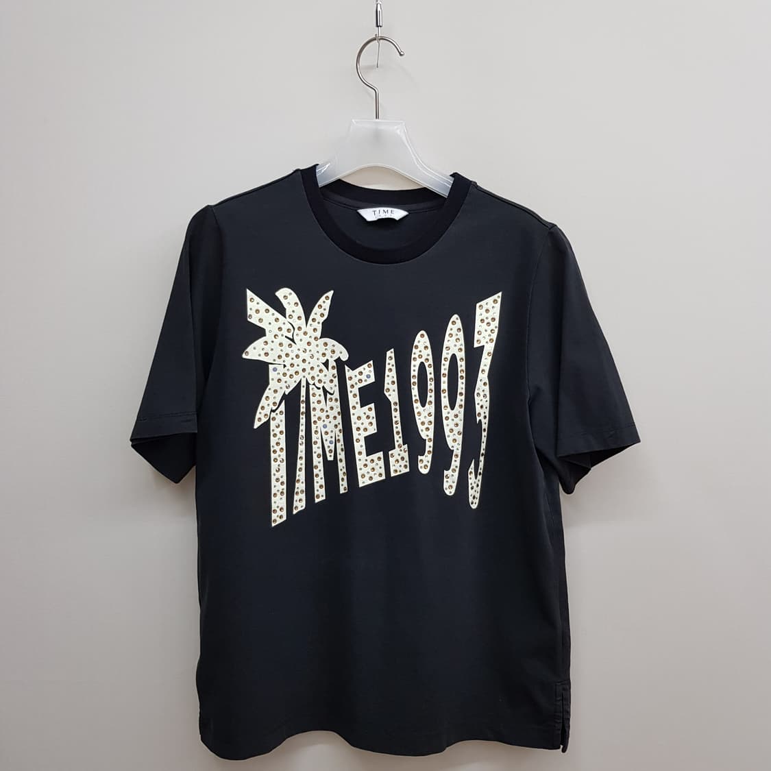 한섬 TIME 타임 2022 크리스탈 로고 반팔 티셔츠 F사이즈 상품이미지1