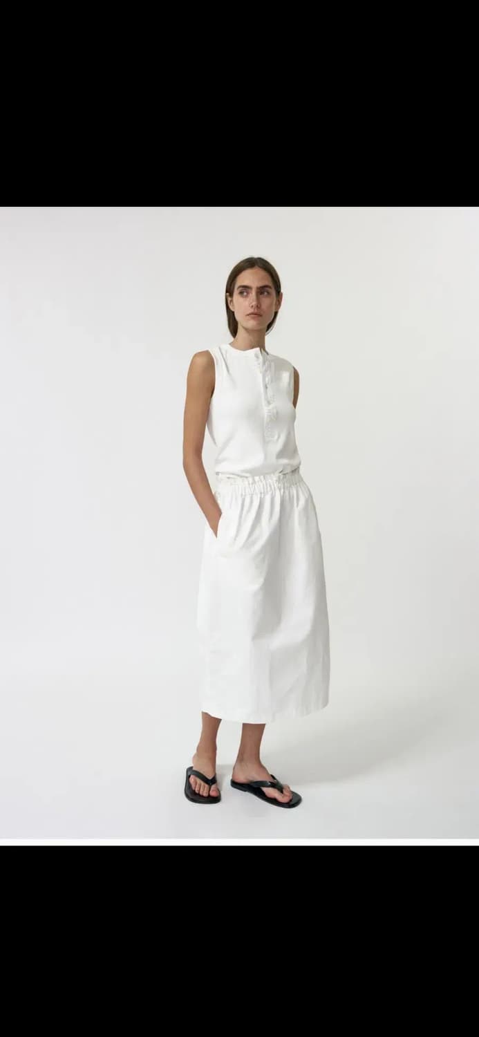 낫띵리튼 Shirring band cotton skirt (White) 상품이미지2