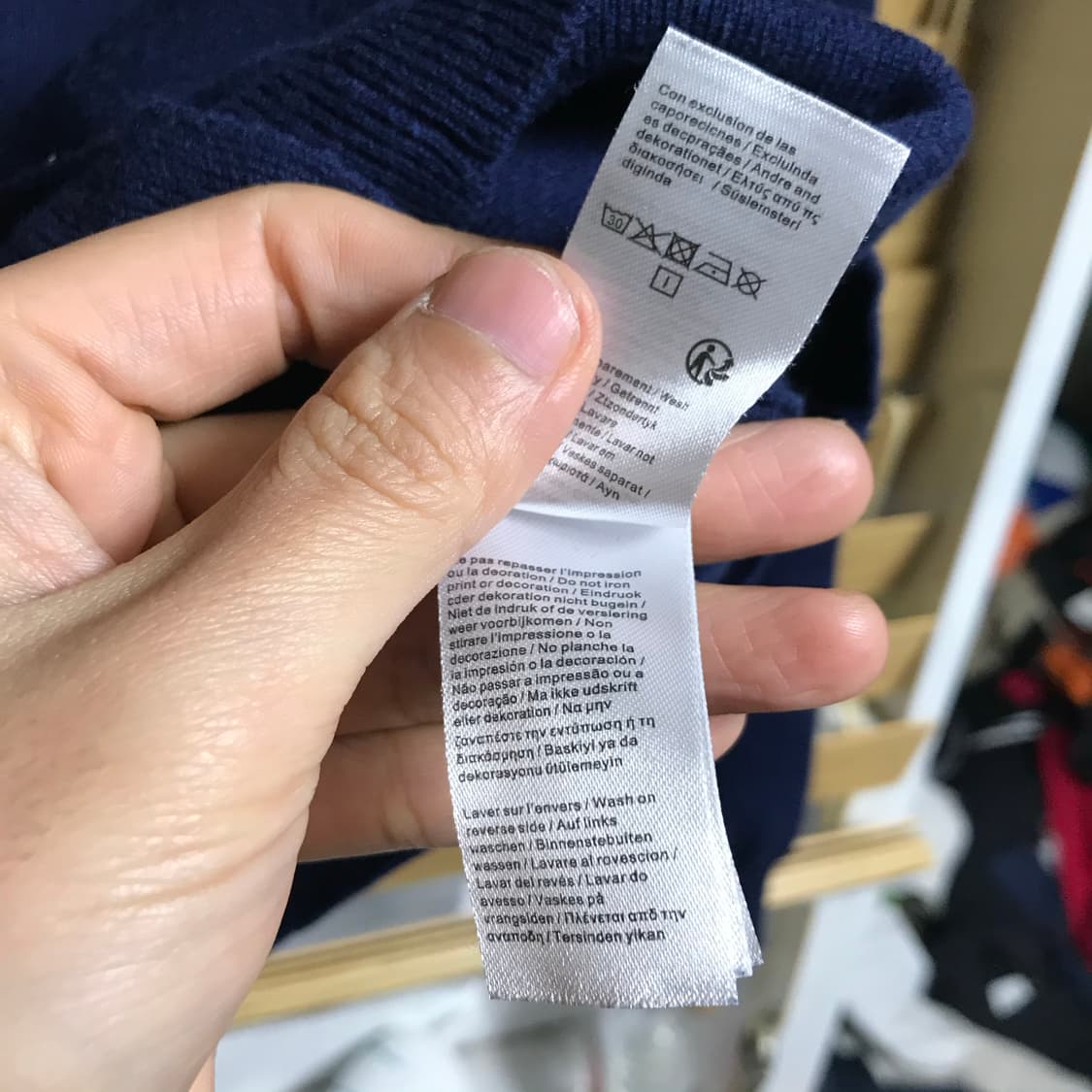 라코스테 네이비 유니크로고 차이나카라 여성가디건 상품이미지6