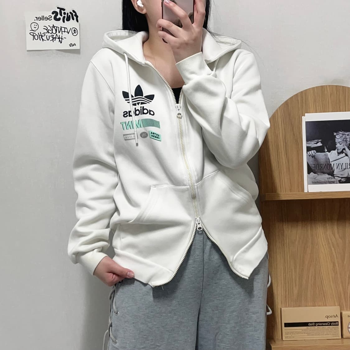 [정품] 아디다스 아이보리 트레포일 후집 [ M ] 상품이미지1