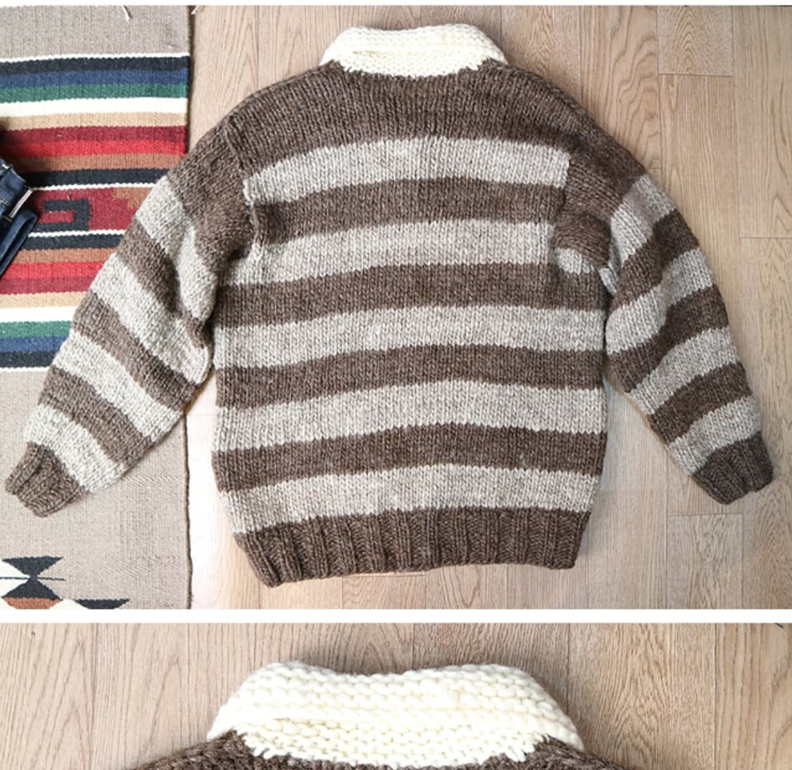 
캐나다 핸드메이드 양모100% 인디언 코위찬 럭비 스웨터  상품이미지6