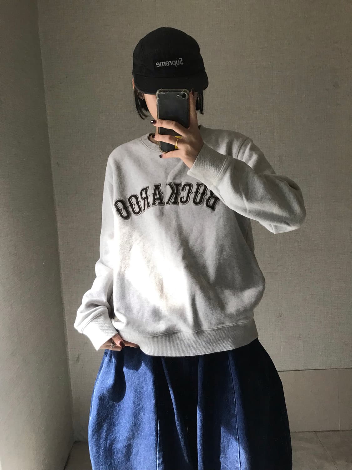 버카루 빅로고 멜란지 맨투맨 상품이미지1