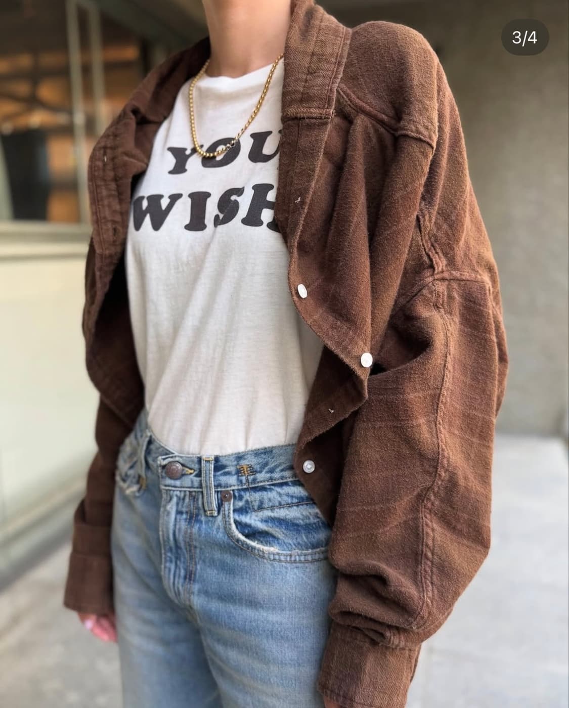 R13 랩 어라운드 체크 셔츠 브라운 새상품 상품이미지2