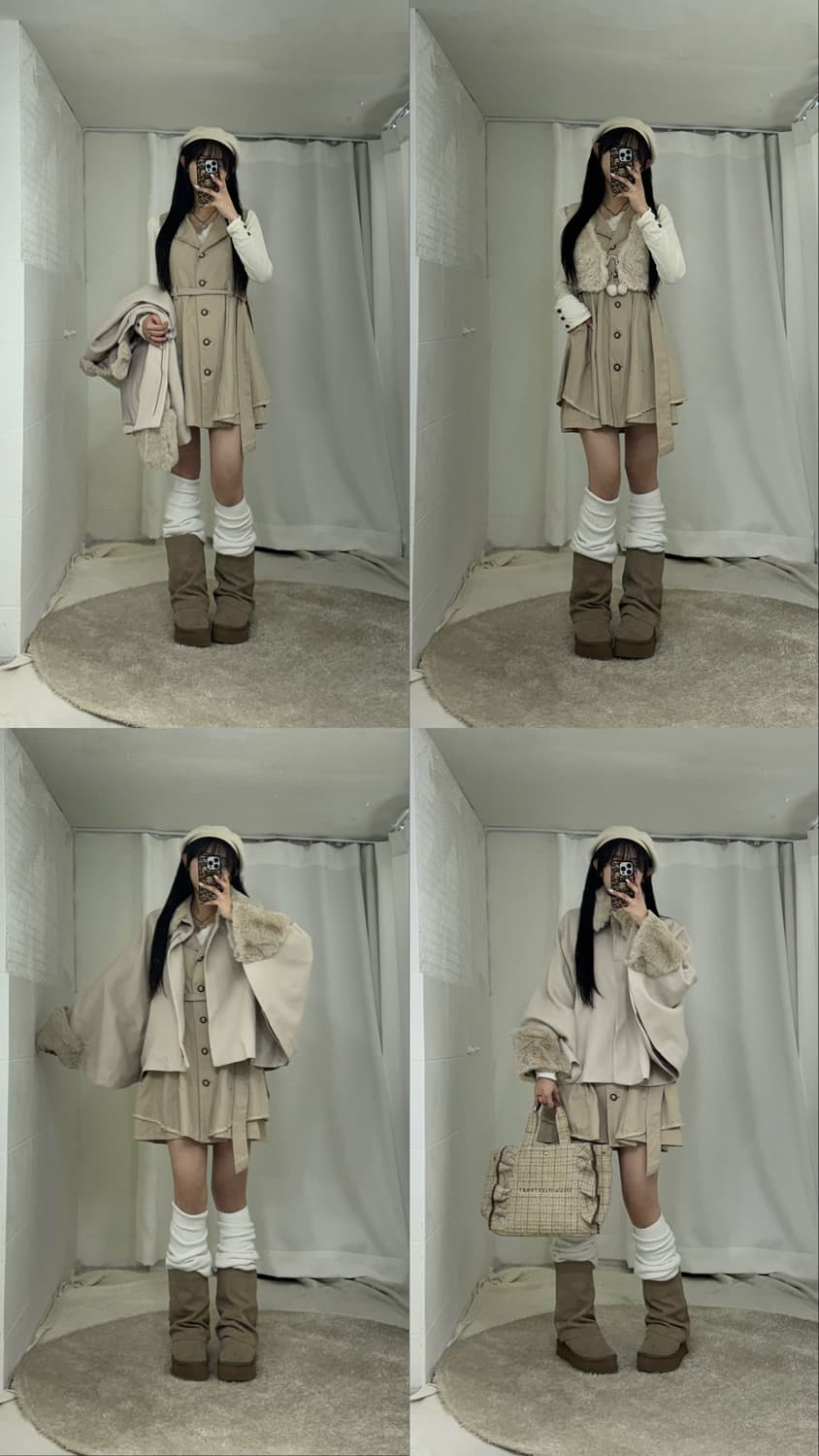 엑시즈팜 아이보리 러블리 라떼갸루 폭닥 니혼진 코디세트  상품이미지2