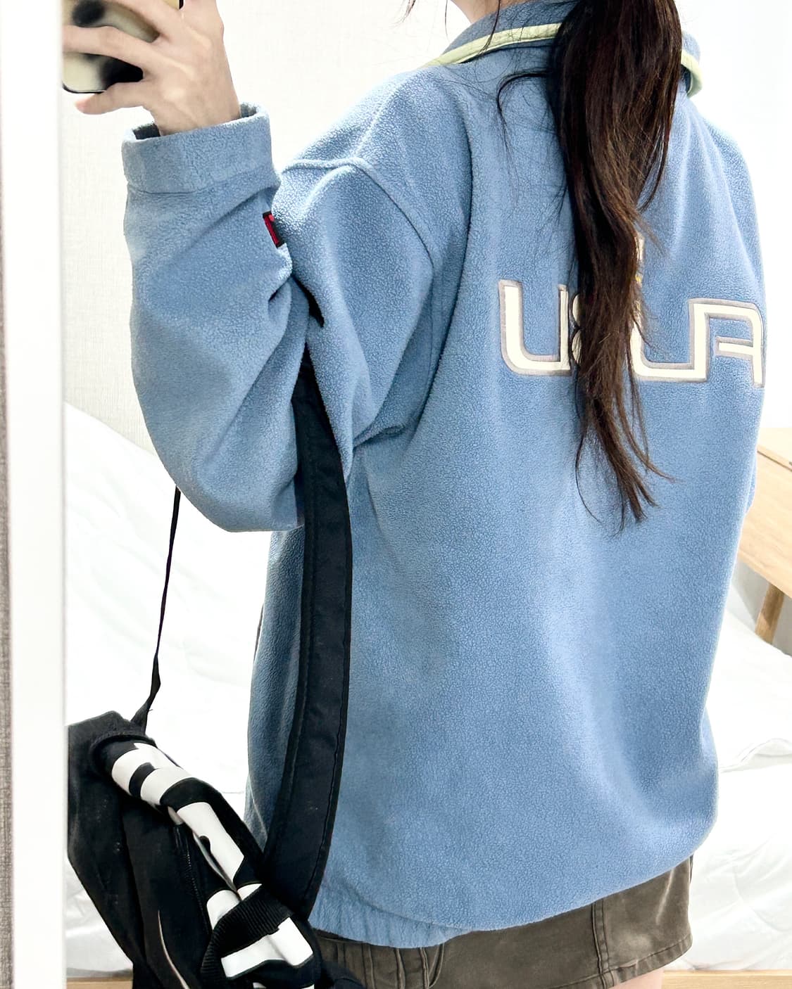 후부 빅로고 하늘 플리스 집업 상품이미지2