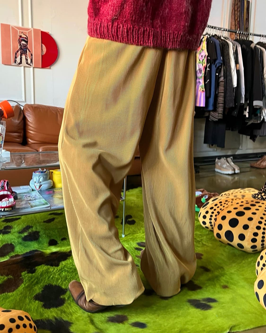 KBF ケービーエフ Wide Mustard Pleats Trouser 상품이미지3