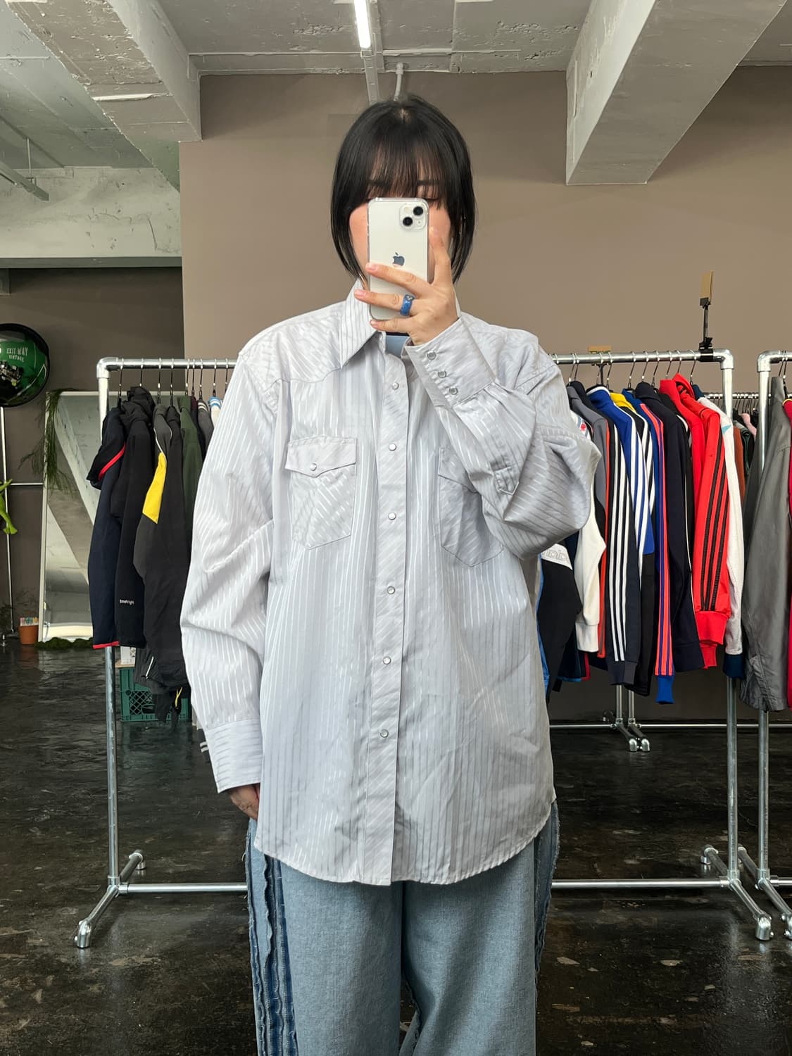 랭글러 웨스턴 스트라이프 셔츠 상품이미지1
