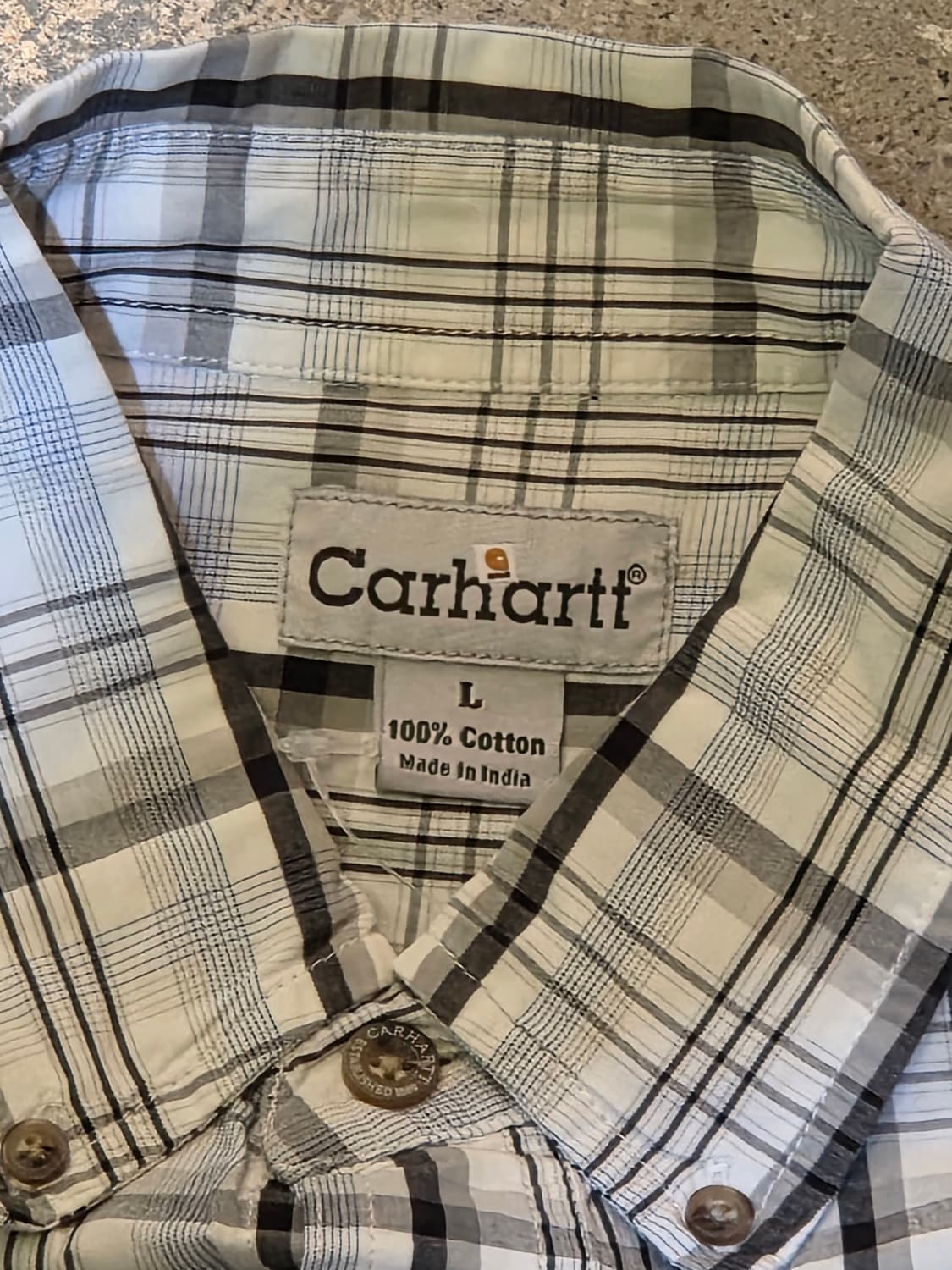Carhartt 칼하트 화이트블루 체크셔츠 상품이미지3