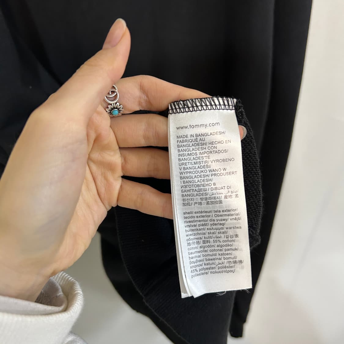 타미 진스 남성 맨투맨 XL 블랙 상태최상  상품이미지4