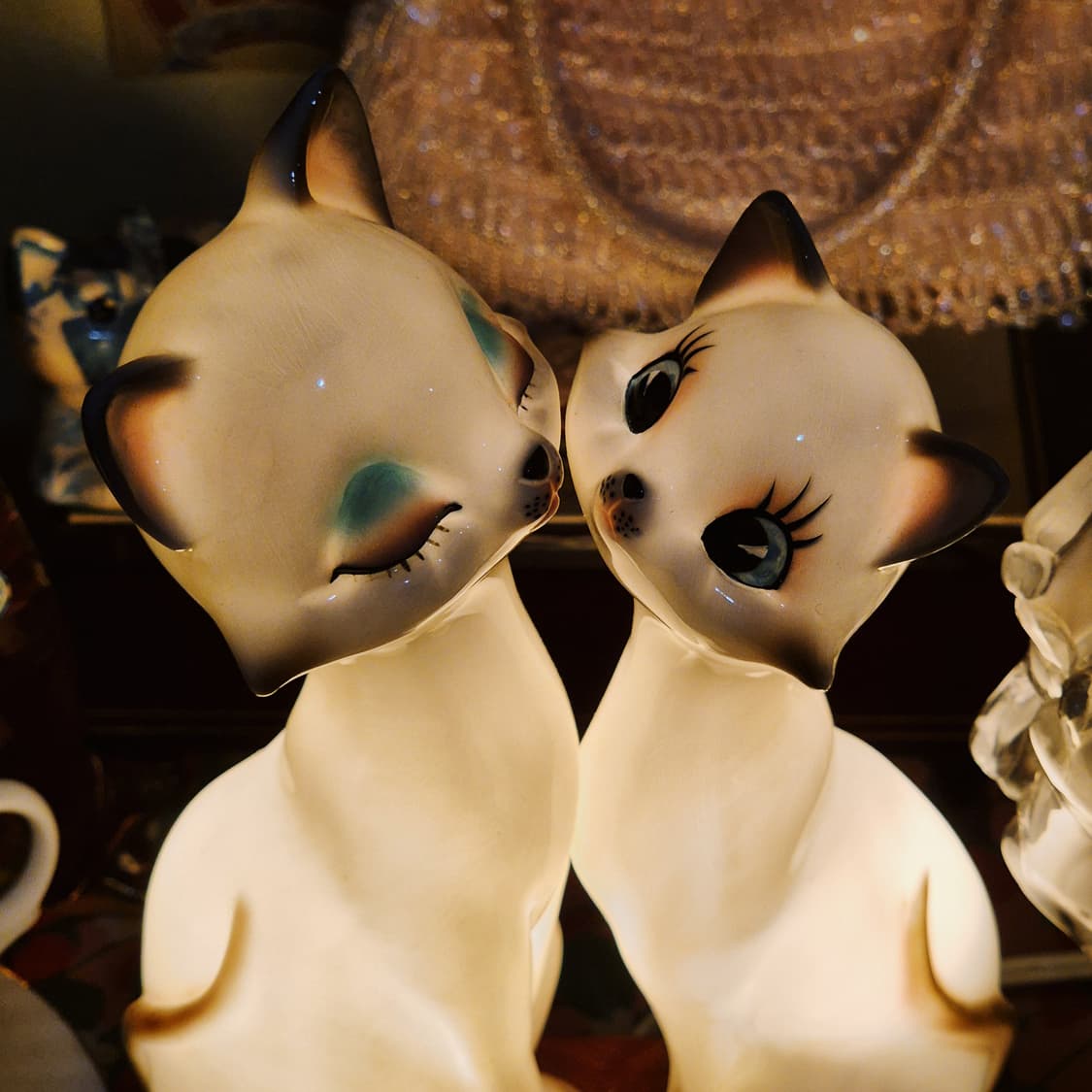 50s 오리지널 가토 공예 고양이 피겨린 램프 상품이미지9