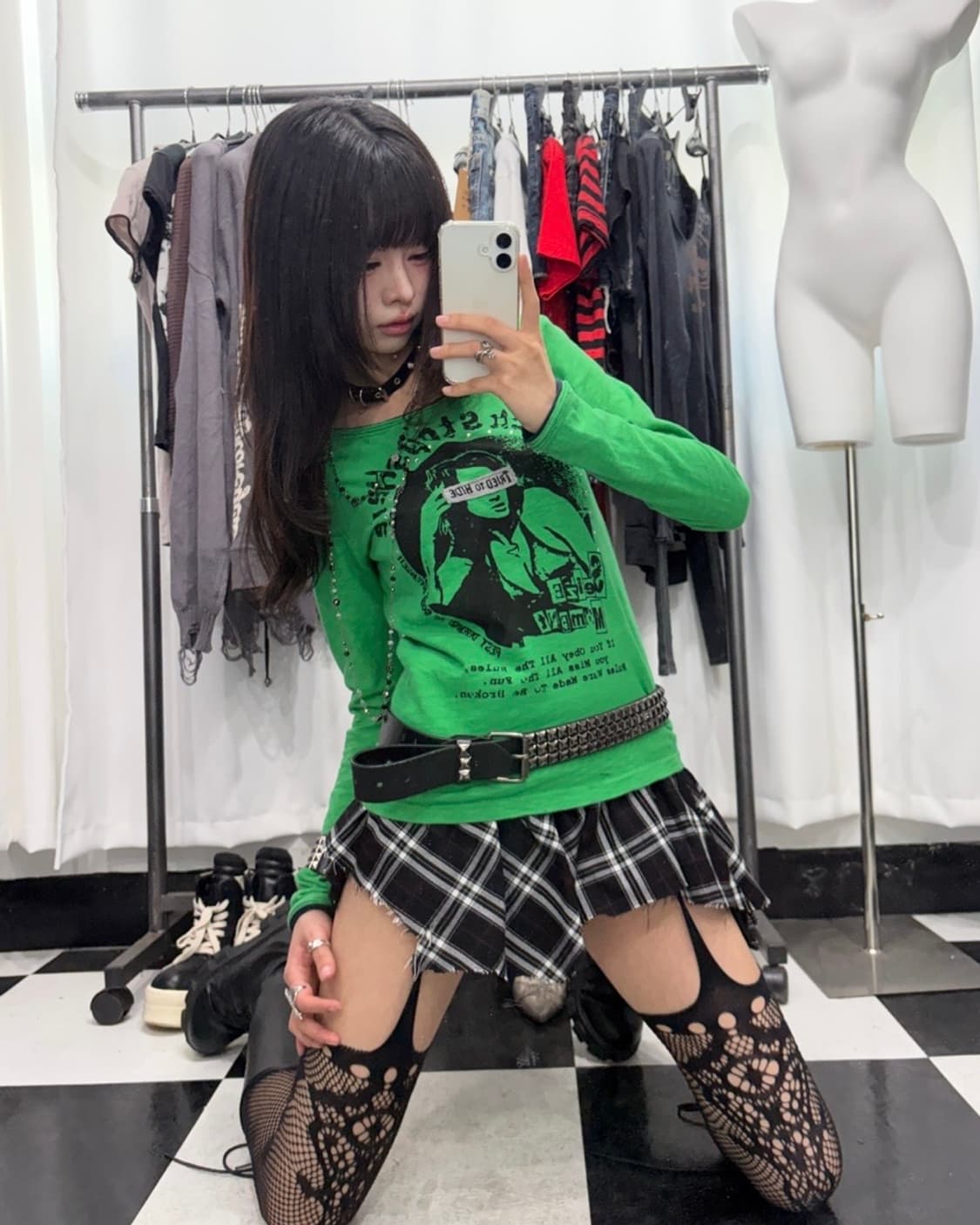 🎸그린 펑크 프린팅 롱슬리브🎸 상품이미지4