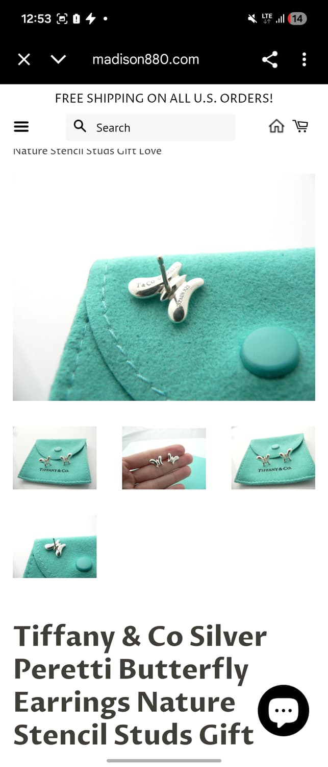 티파니 정품 한정판 나비 귀걸이 상품이미지5