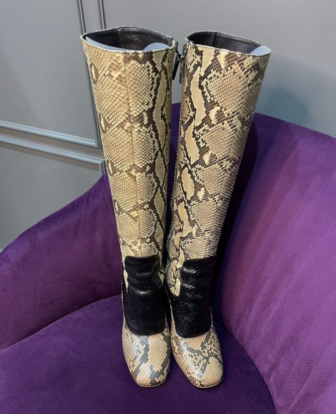 PRADA 11 /FW 부츠(파이톤 스킨-뱀피)38 사이즈-해외발송 상품이미지6