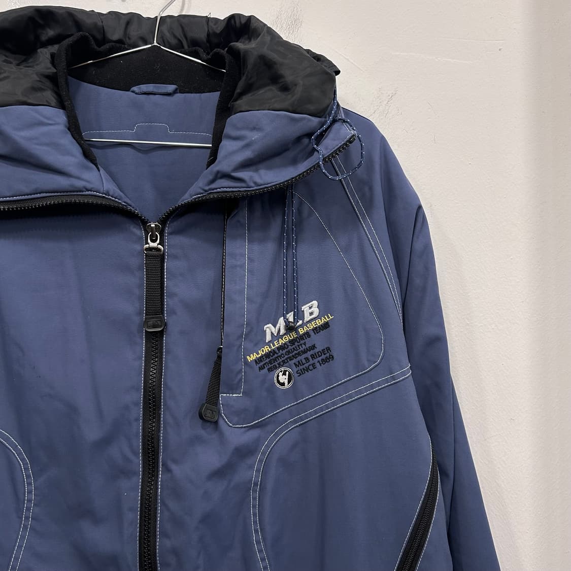 MLB 라이더 스티치 올드스쿨 후드 바람막이 자켓 상품이미지1
