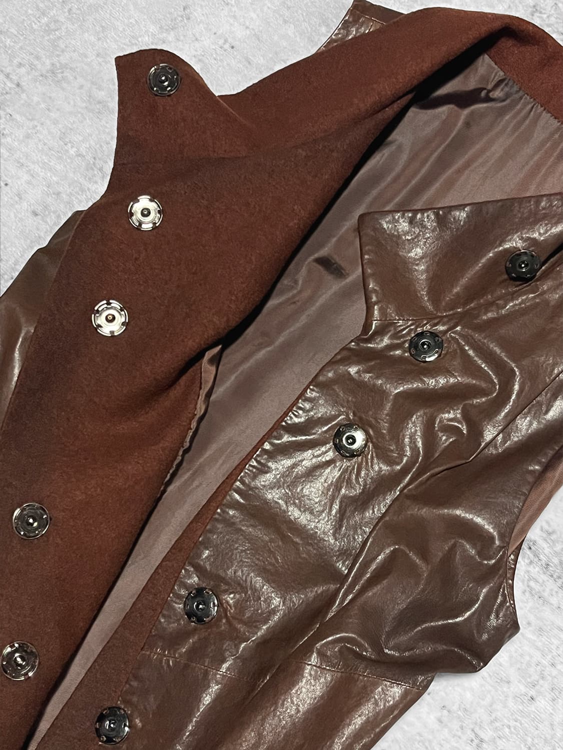 vintage leather long vest  상품이미지6