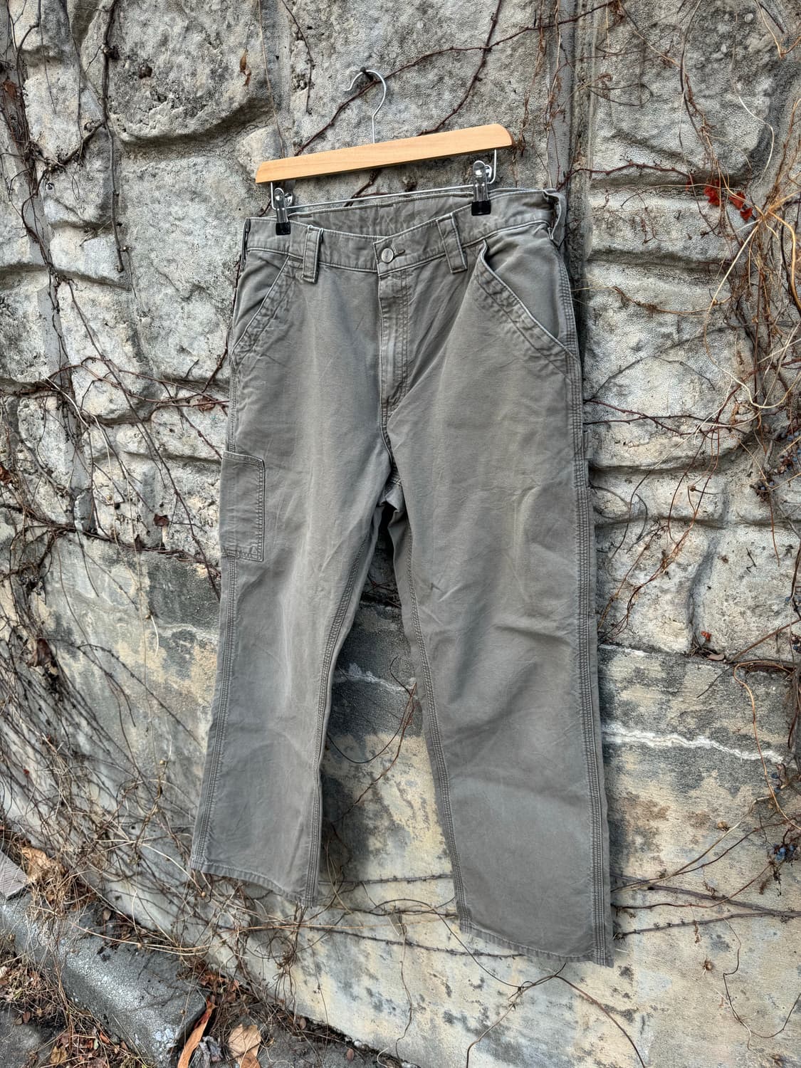 칼하트 빈티지 b151 LBR 카펜터 싱글니 카고 워크 팬츠 상품이미지3