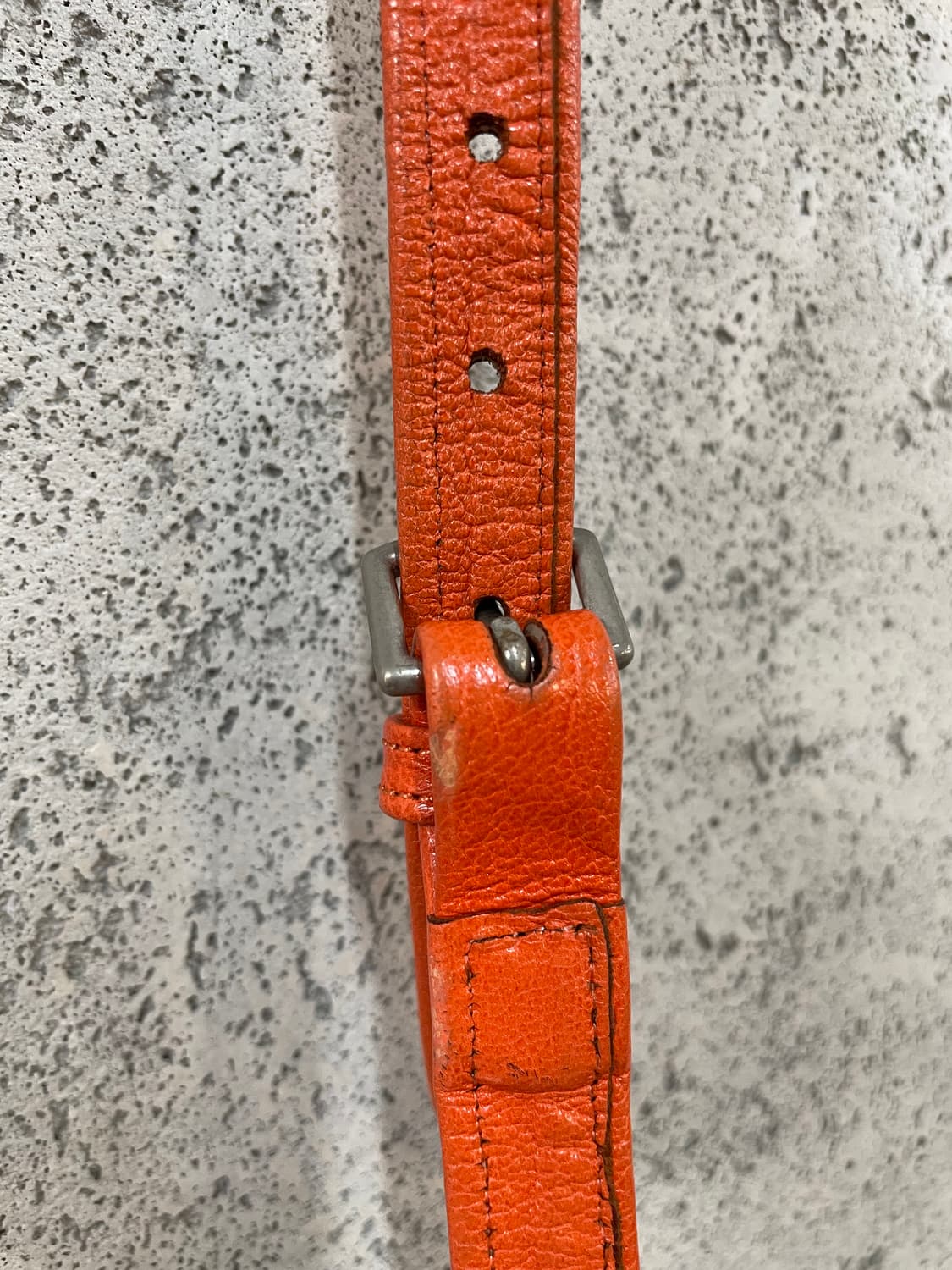 90s Courréges 꾸레쥬 소가죽 로고 미니백 상품이미지5