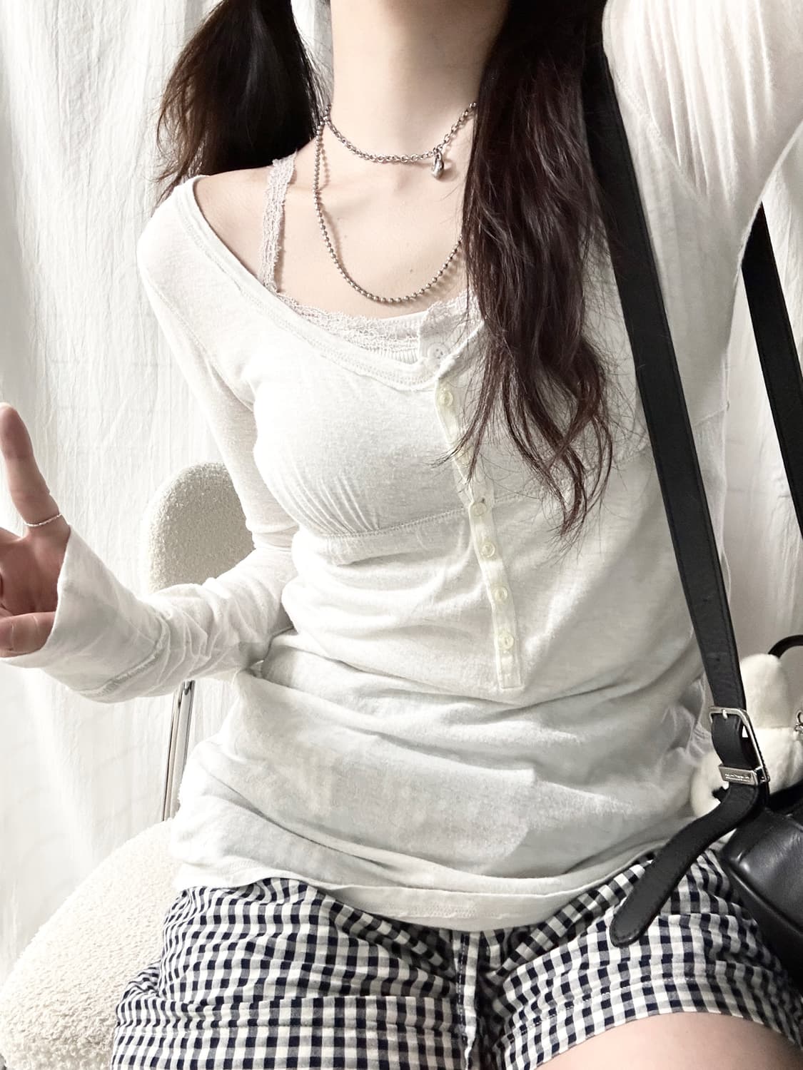 아베크롬비 순록자수 반버튼 롱슬리브 상품이미지1