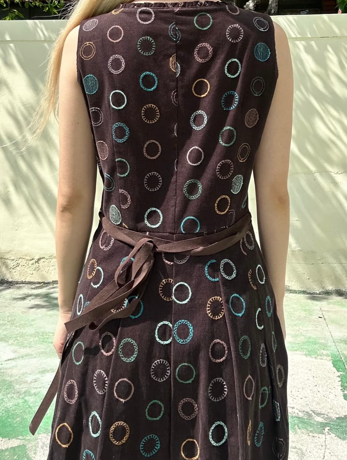 코듀로이 도트 자수 원피스 상품이미지3