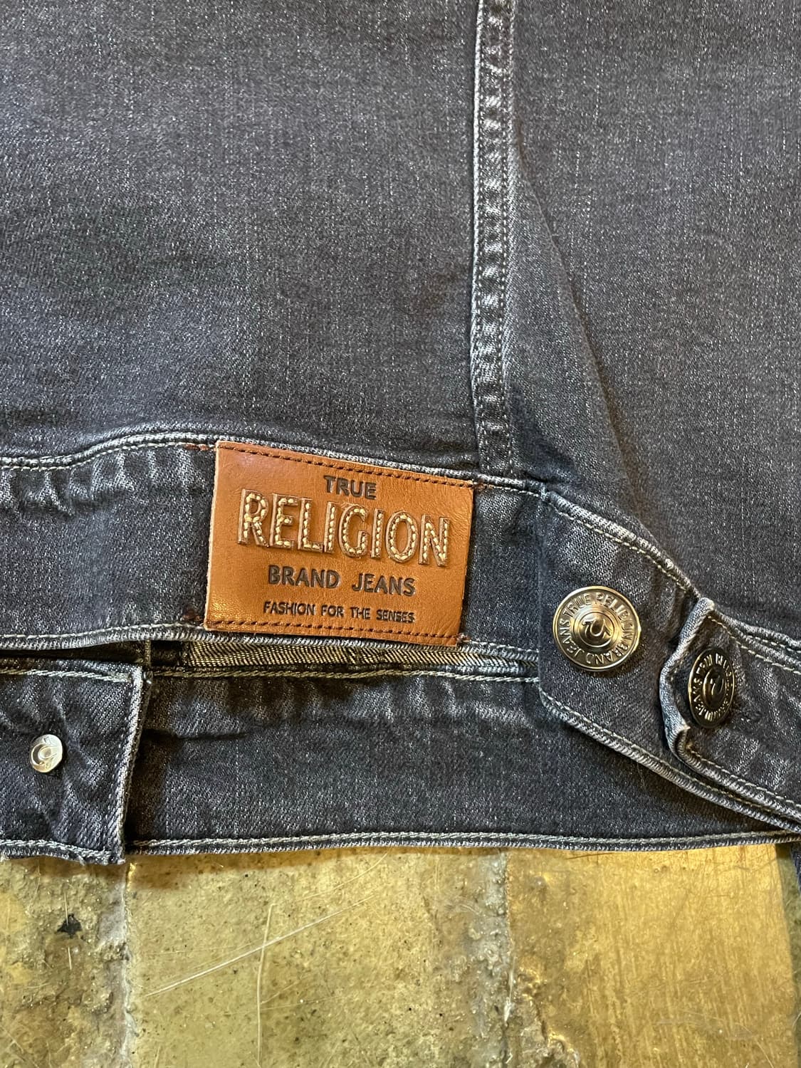 트루릴리전 이태리 엘라스틴혼방 흑청 트러커 자켓  상품이미지9