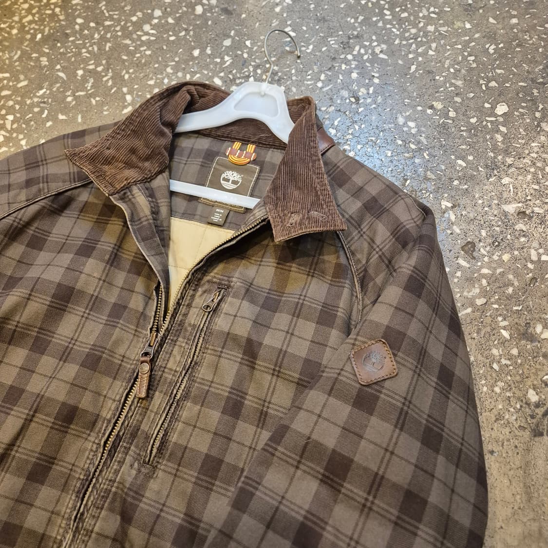 M 팀버랜드 카키브라운 면 체크 블루종자켓  상품이미지6