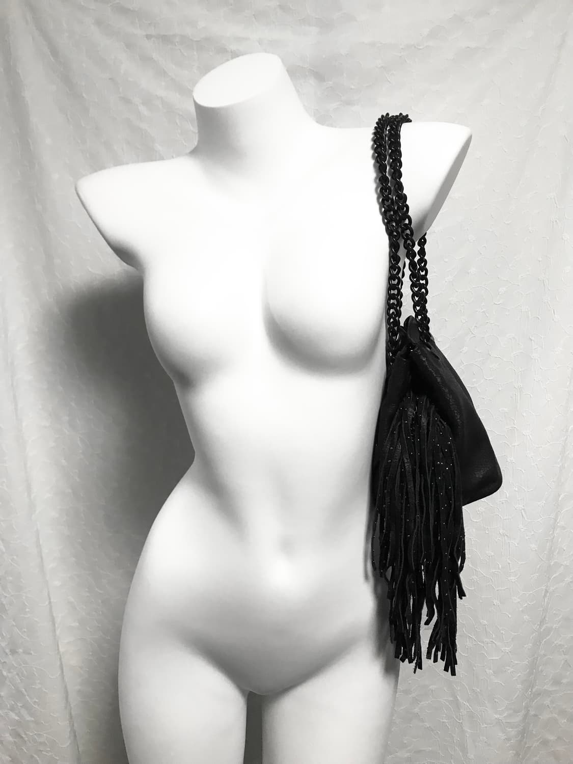 빈티지 스터드 체인 크랙 레더 투웨이 숄더백 가방 상품이미지3